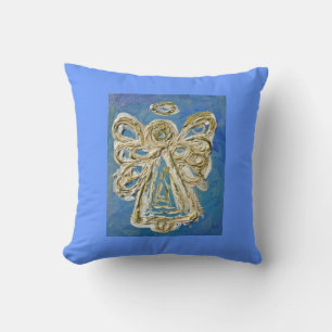 Cojín decorativo decorativo azul, blanco, Ángel de