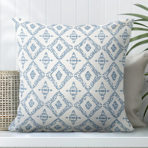 Cojín decorativo decorativo azul claro y blanco