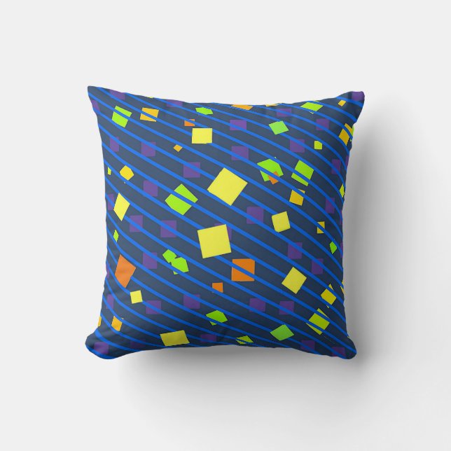 Cojín decorativo decorativo azul de Confetti (Anverso)