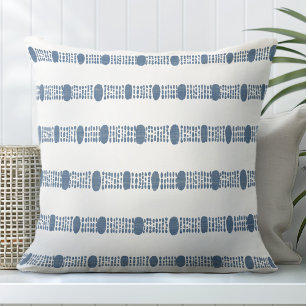 Cojín decorativo decorativo azul y blanco