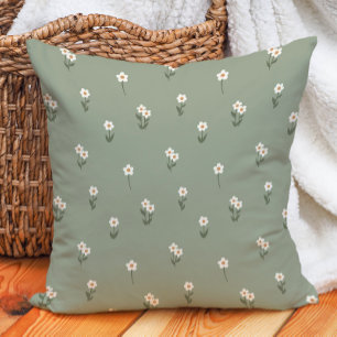 Cojín Decorativo Decorativo Boho Ditsy Floral Cottagecore Verde