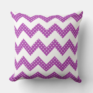 Cojín decorativo decorativo Chevron con puntos bla
