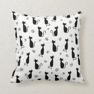 Cojín decorativo decorativo de gato negro