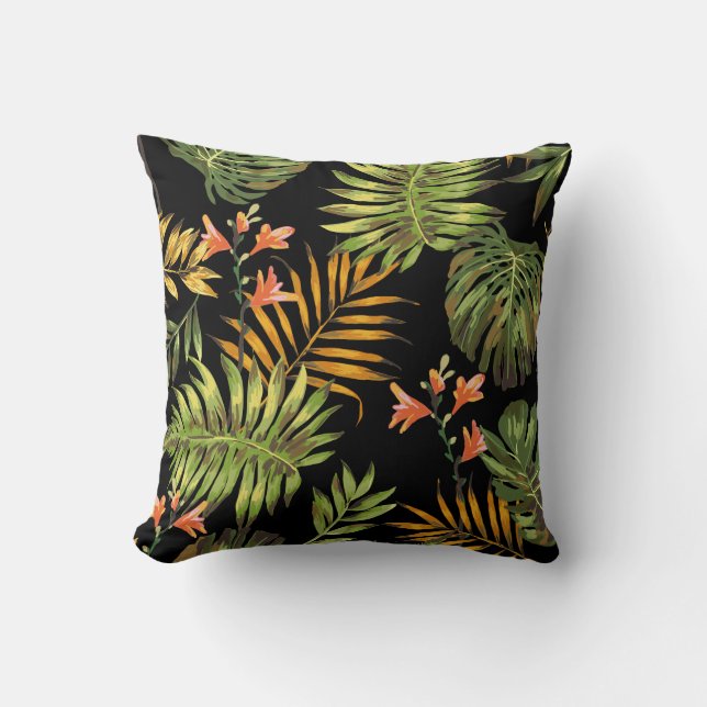 Cojín decorativo decorativo de las flores tropical (Anverso)