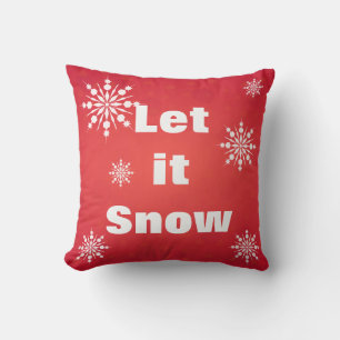 Cojín Decorativo Decorativo Deja que nieve Copo de nieve de cristal