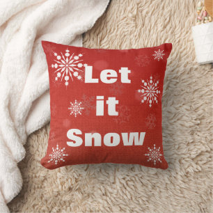Cojín Decorativo Decorativo Deja que nieve Copo de nieve de cristal