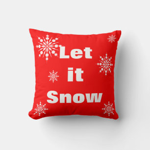 Cojín Decorativo Decorativo Deja que nieve Copo de nieve de cristal