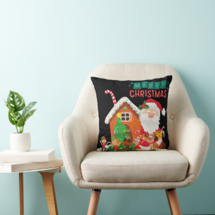 Cojín Decorativo Decorativo Feliz Navidad Santa