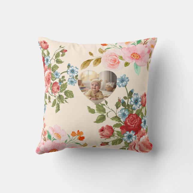 Cojín decorativo decorativo floral (Reverso)