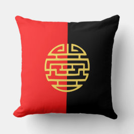 Cojín Decorativo Decorativo japonés tradicional amarillo negro