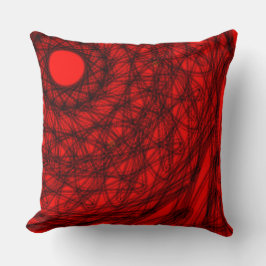 Cojín decorativo decorativo negro y rojo