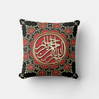 Cojín Decorativo Decorativo rojo y negro del oro de las bendiciones