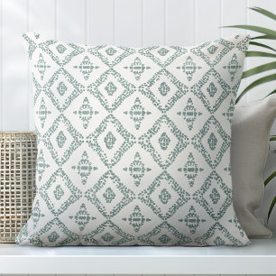 Cojín decorativo decorativo verde y blanco