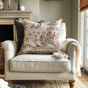 Cojín decorativo decorativo Willow Taupe de época