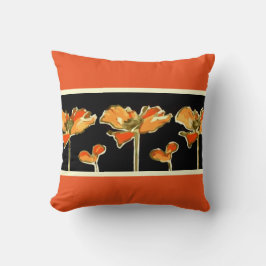 Cojín Decorativo Decorativos de arte Naranja Flor Alfonso Mucha Pil