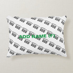 COJÍN DECORATIVO DEDICADO A DIOS PERSONALIZABLE GUAY TEXTO NEGRO