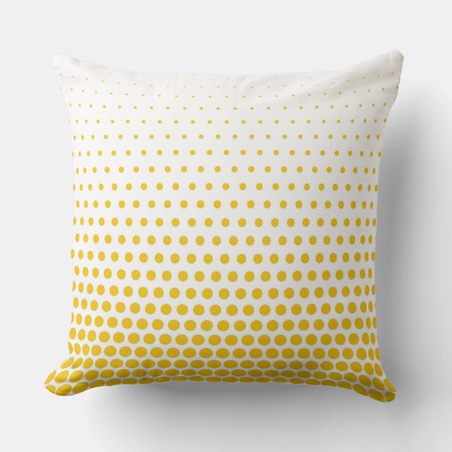 Cojín Decorativo Deep Lemon Polka Dot Blanco moderno (Anverso)