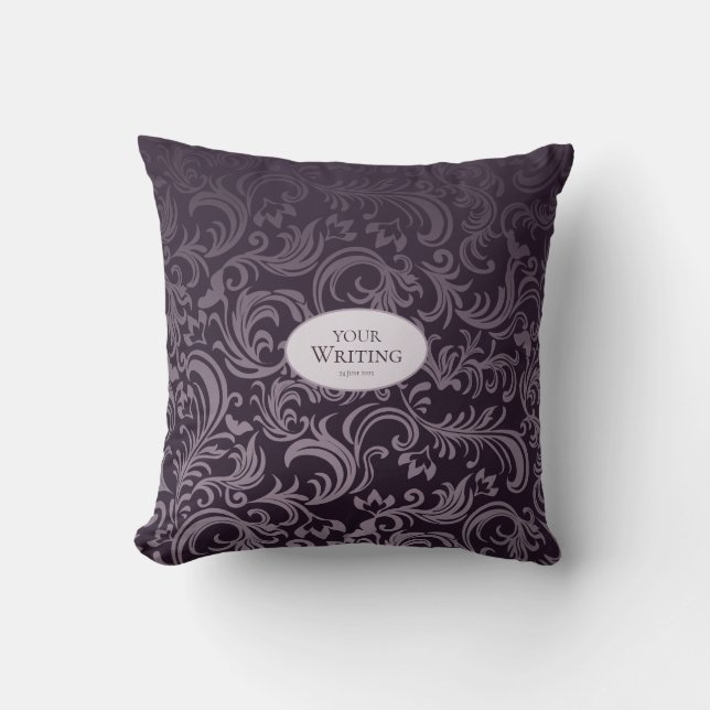 Cojín Decorativo Deep Plum Damask Personalized (Anverso)