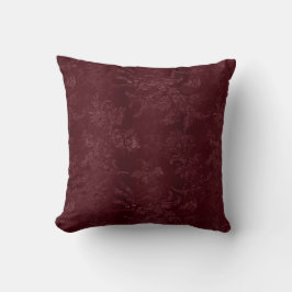 Cojín Decorativo Deep Red Burgundy Floral Christmas