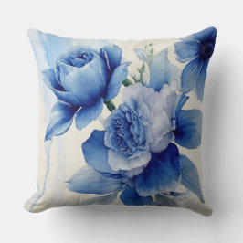 Cojín Decorativo Deep Sapphire Blue Watercolor