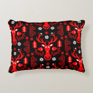 Cojín Decorativo Deer de Navidades rojos escandinavos