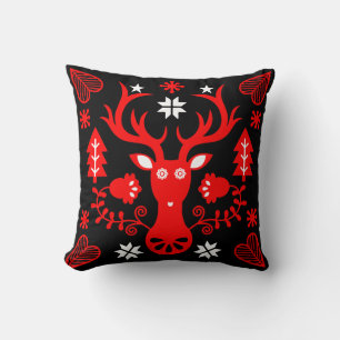 Cojín Decorativo Deer de Navidades rojos escandinavos