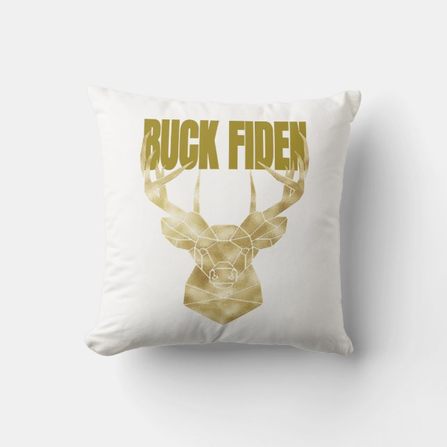 Cojín Decorativo Deer Hunter Buck arregla el muro político anti BId (Anverso)