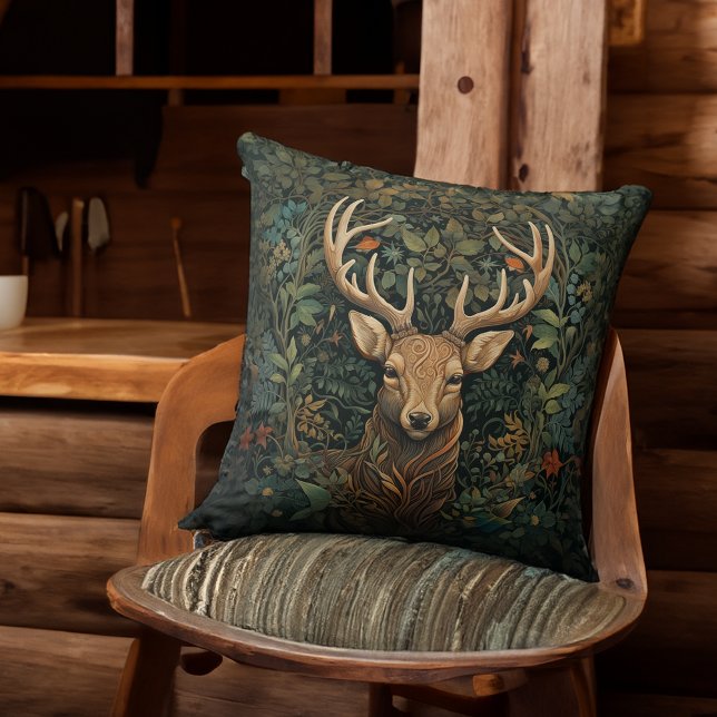 Cojín Decorativo Deer Stag con Antlers Bosque encantado (Subido por el creador)