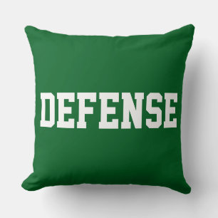 Cojín Decorativo DEFENSA Texto Blanco Atlético Sobre Verde Bosque I