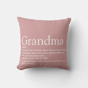 Cojín Decorativo Definición de Abuela Personalizada Rosa Polvo