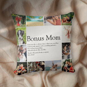 Cojín Decorativo Definición de Bonus Mamá Collage de 12 Fotos