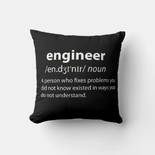 Cojín Decorativo Definición de diccionario divertida de ingeniero