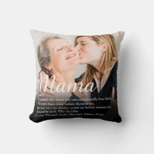 Cojín Decorativo Definición de Mamá Cita Escritura Elegante Foto Ti