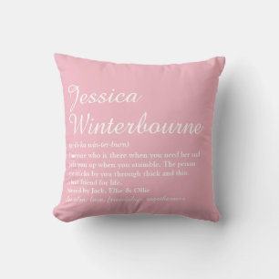 Cojín Decorativo Definición de mejor amiga BFF elegante rosa divert