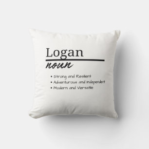 Cojín Decorativo Definición de nombre personal de Logan, Boy