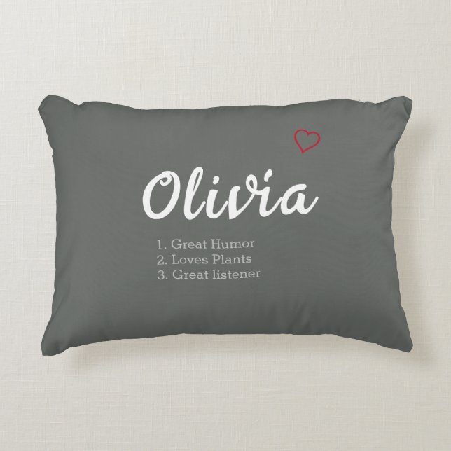 Cojín Decorativo Definición de nombre personalizada (Anverso)