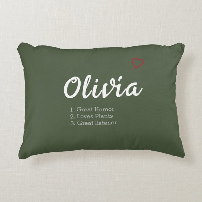 Cojín Decorativo Definición de nombre personalizada (Anverso)