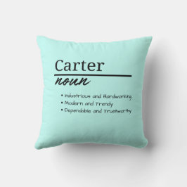 Cojín Decorativo Definición de nombre personalizado de Carter, Boy