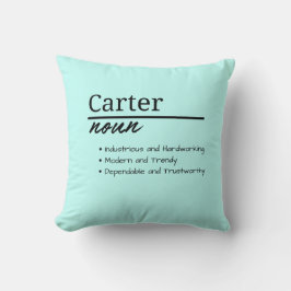 Cojín Decorativo Definición de nombre personalizado de Carter, Boy