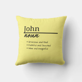 Cojín Decorativo Definición de nombre personalizado de John, Boy