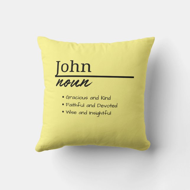 Cojín Decorativo Definición de nombre personalizado de John, Boy (Reverso)