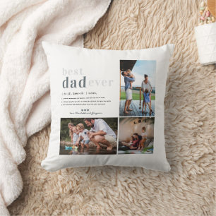 Cojín Decorativo Definición de Papá 3 Fotos Personalizadas