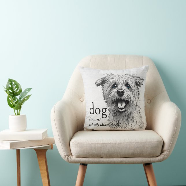 Cojín Decorativo Definición De Perro En Madera Blanqueada (Silla)