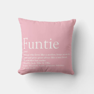 Cojín Decorativo Definición de tía Funtie favorita Rosa