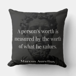 Cojín Decorativo Definición de Valor: Marcus Aurelius en Valores