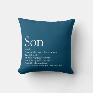 Cojín Decorativo Definición del Mejor Hijo del Mundo Azul Moderno