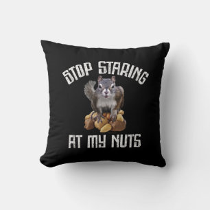 Cojín Decorativo Deja de mirar a mis nueces - divertido amante de l