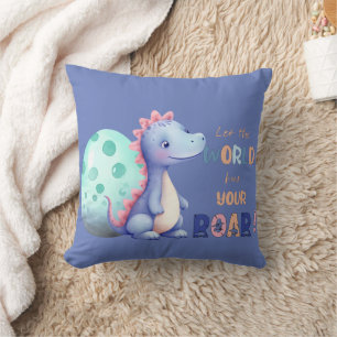 Cojín Decorativo ¡Deja que el mundo escuche tu rugido! Dino de acua