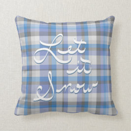 Cojín Decorativo Dejáis le nevar - tela escocesa azul