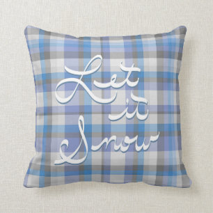 Cojín Decorativo Dejáis le nevar - tela escocesa azul